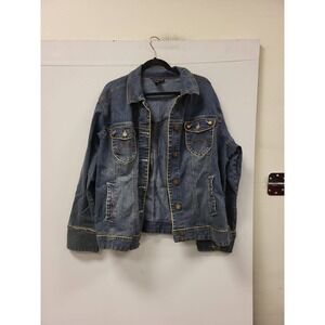 Ashley Stewart Denim Jacket Womens Size 20W‎ Plus Size Jean Jacket Blue Wash